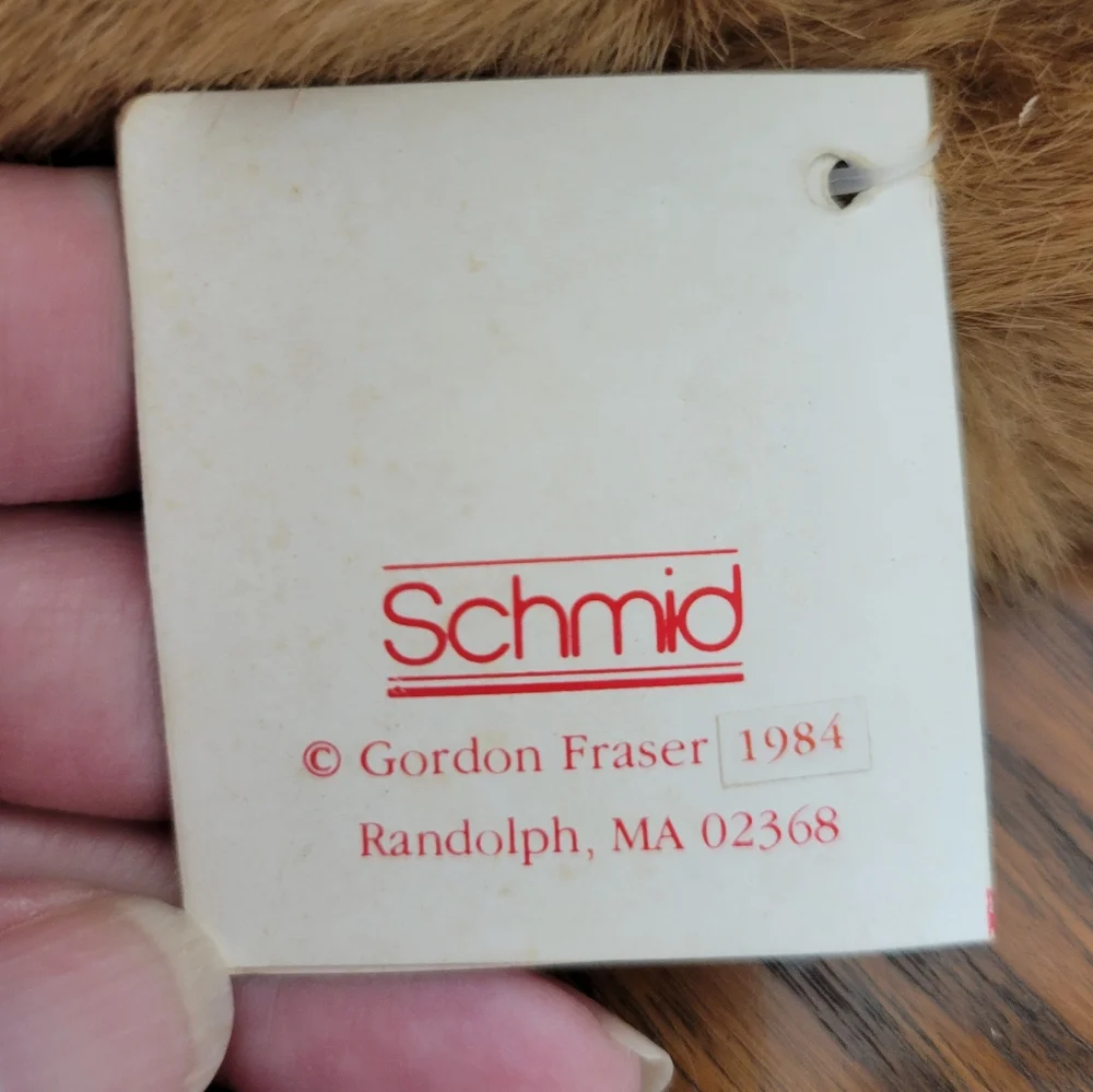 Vintage SCHMID 1984 Musical Collectibles Stuffed Bear By Gordon Fraser